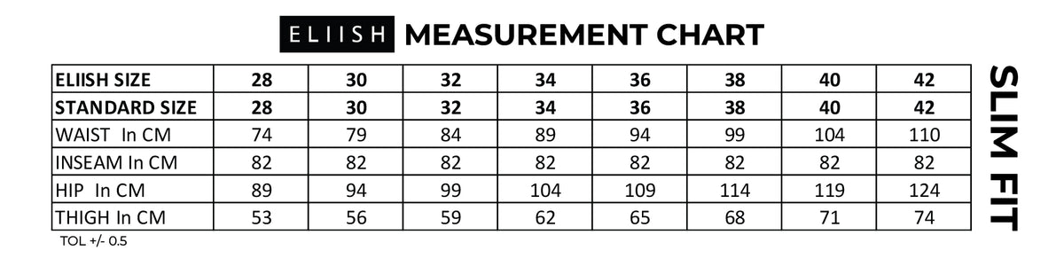 Slim Fit Size Guide